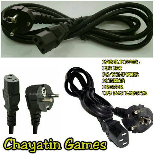 KABEL POWER PC/KOMPUTER/MONITOR/UPS/PRINTER/PS3 DAN LAINNYA