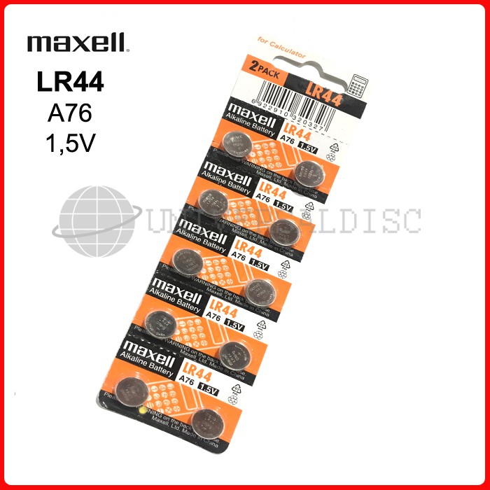 Baterai LR44 Maxell - Baterai kalkulator-alat bantu dengar-remote control-termometer