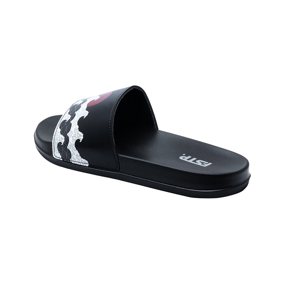 STYLO OSAKA ORIGINAL x FOOTSTEP Sandal Casual Hitam Pria Sendal Slide Jalan Santai Harian Slippers Hangout Main Kondangan Lebaran Slop Selop Karet Anti Slip Premium Slip On Remaja Dewasa Flip Flop Kerja Formal Sport Footwear Keren Terbaru Kekinian Branded