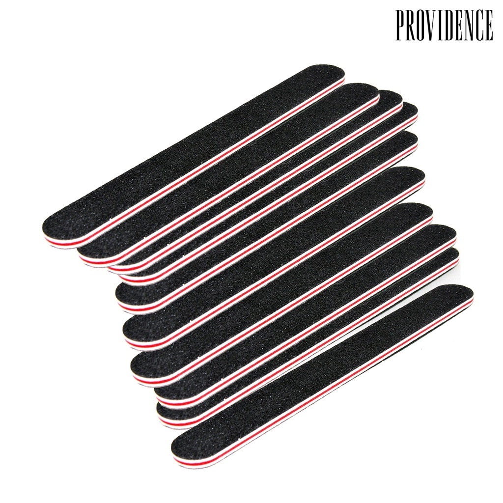 Providence 10Pcs Emery Board Large Area Wide Application Sandpaper Black Sand Red Heart Nail File for Salon
