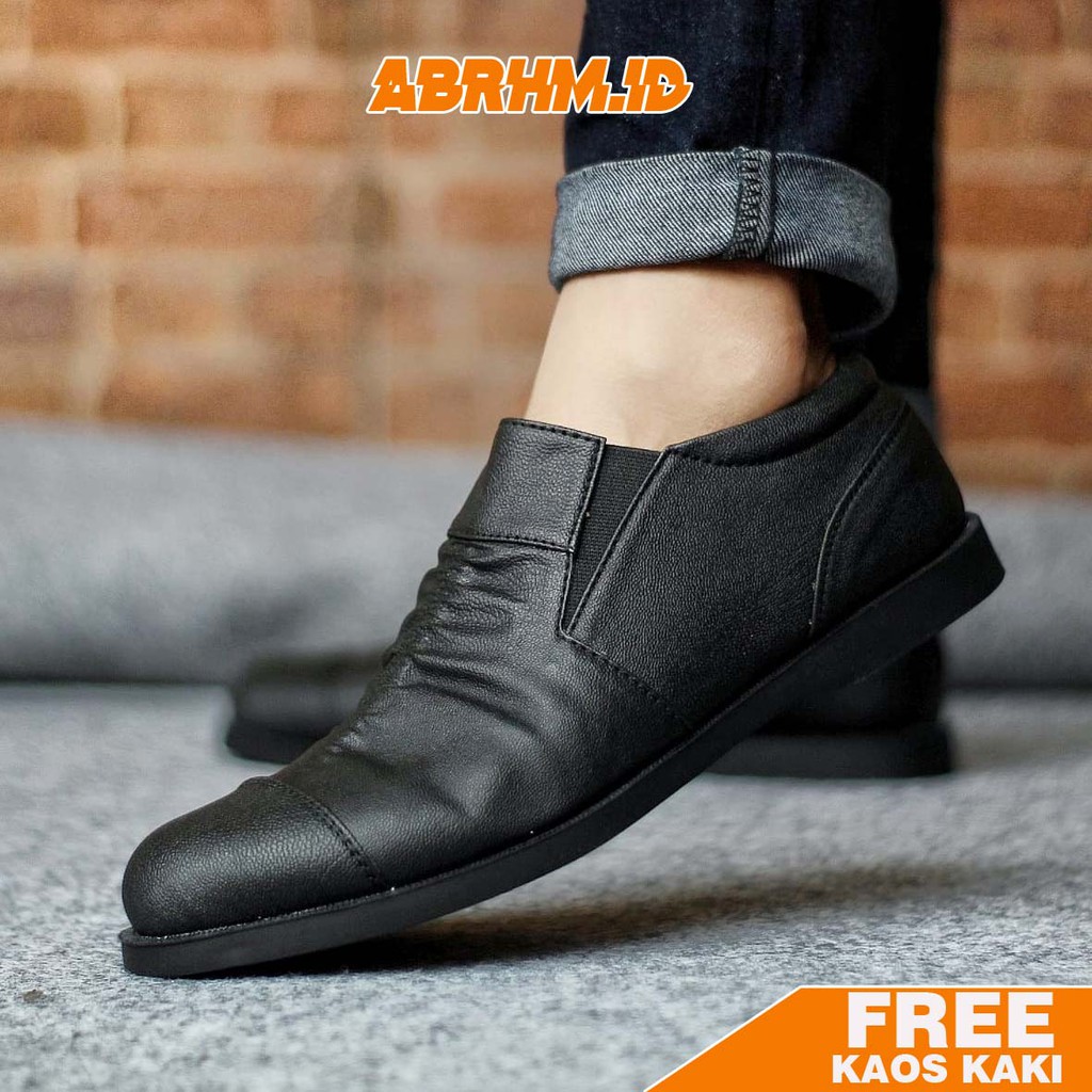 ABRHM X KERUT Sepatu Slip On Pria Sepatu Casual Pria Sepatu Pria Casual Kulit PU Cowo/Cowok Ori Sepatu Kasual Santai Gaya Keren Kekinian Anti Slip Original Murah Terlaris