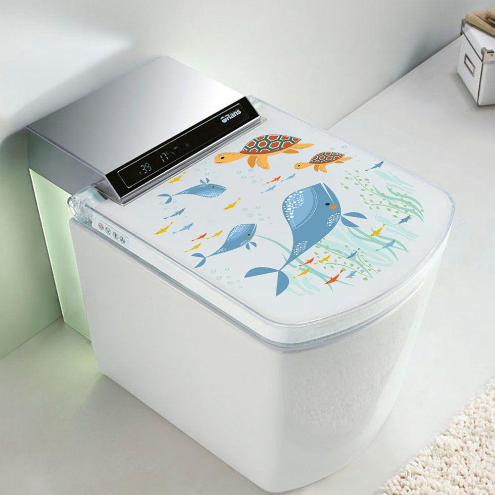 【 ELEGANT 】 Stiker Toilet Kamar Mandi 3d Hot Sale Lucu Removable Kartun PVC Dekorasi Rumah