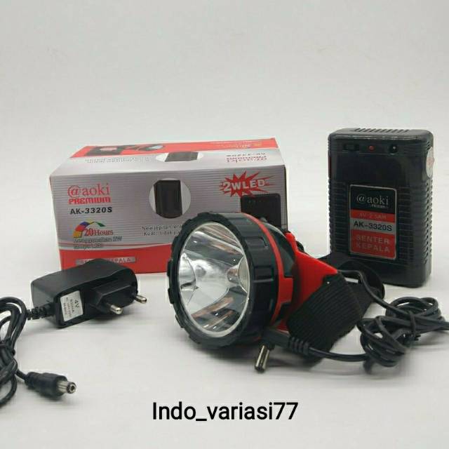 Senter Kepala 2W LED Aki Pinggang