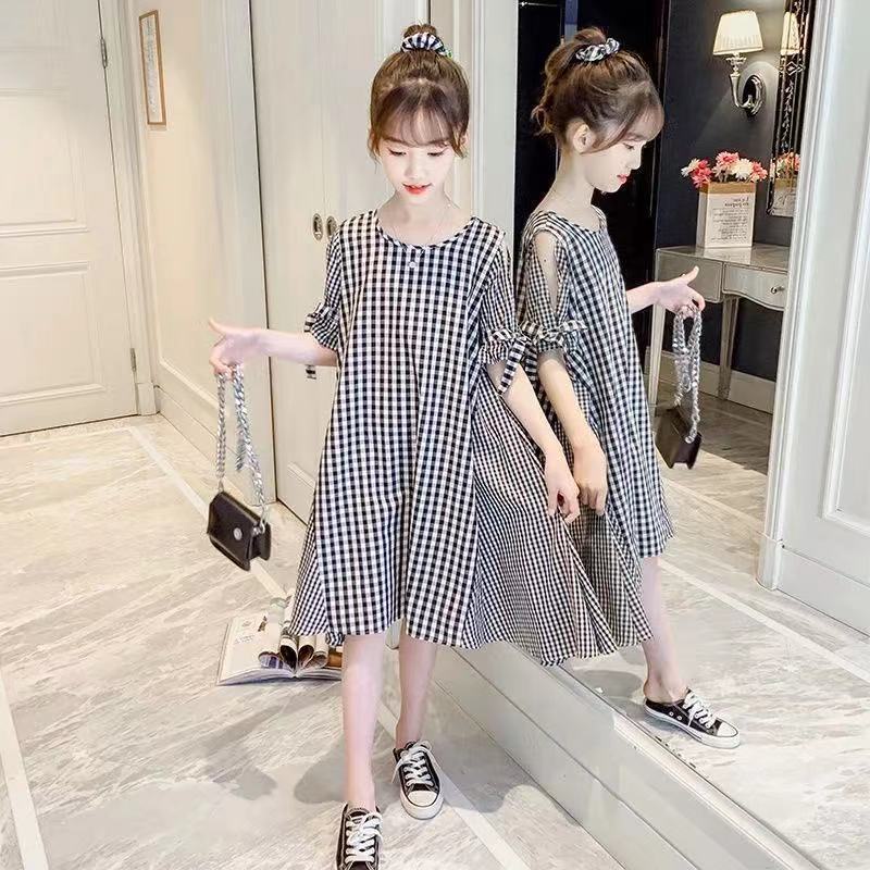 Baju Dress Anak Kecil  Perempuan Korea Lengan Pendek Setelan Atasan Tunik Cewek Umur 5 6 7 8 Tahun 1