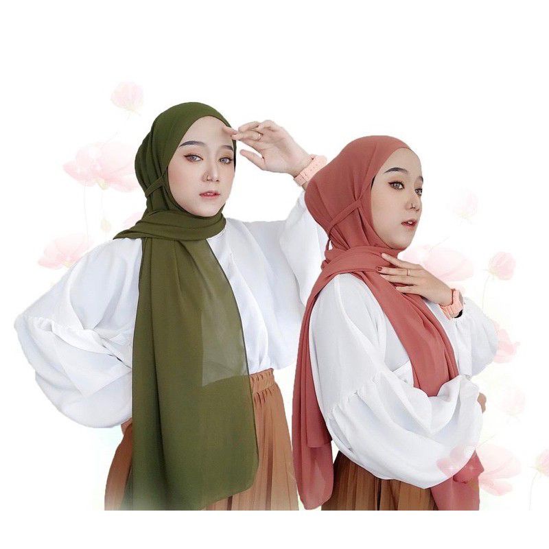 Pashmina Tali Maryam Pashmina Ceruty Babydoll Hijab Pashmina Ceruty