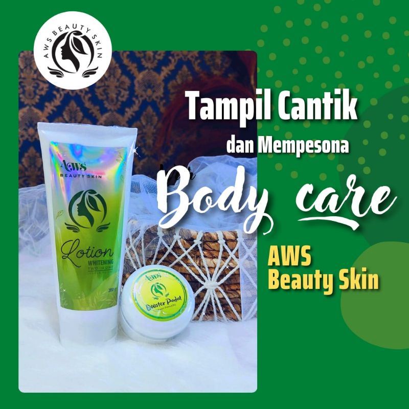 AWS  withening bodylotion + booster padat paket hemat