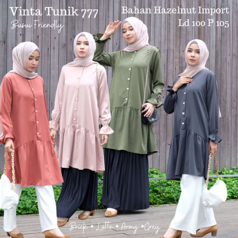 [REAL PICTURE] VINTA TUNIK HAZELNUT IMPORT TANAH ABANG PGMTA METRO GROSIR SUPPLIER KONVEKSI RESELLER