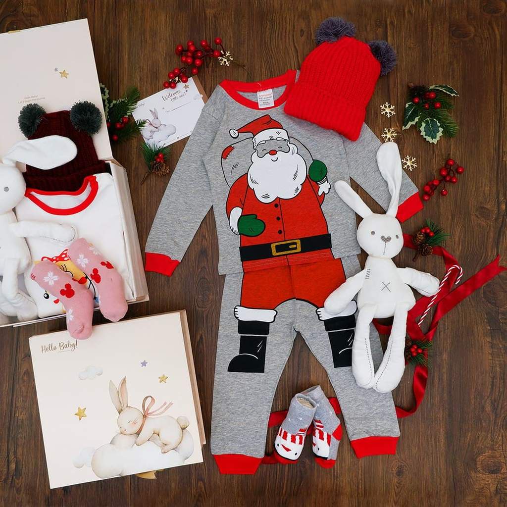 LIO042 Hello Baby Hampers Christmas Gift/Kado Hadiah Hampers natal anak bayi/Baju bayi set natal