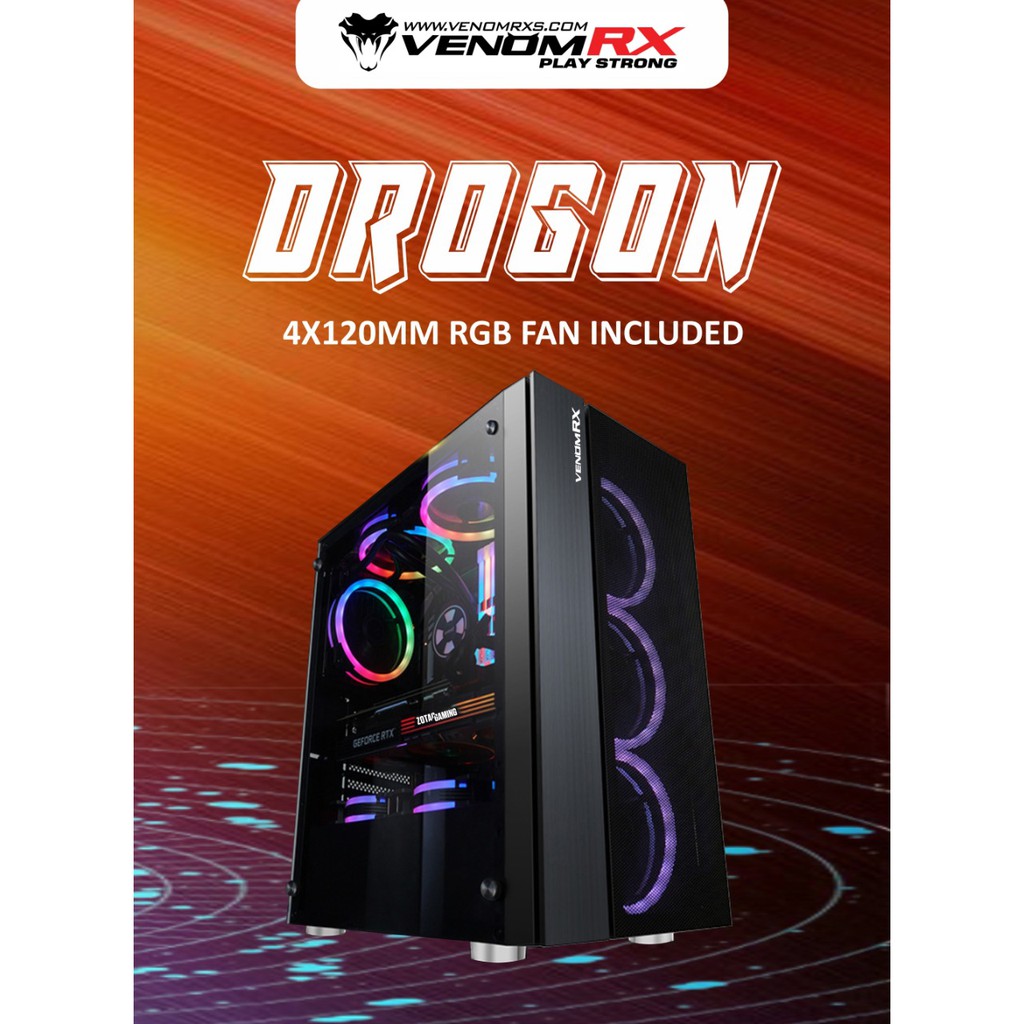 Casing VenomRx DROGON - Free 4Pcs fan RGB