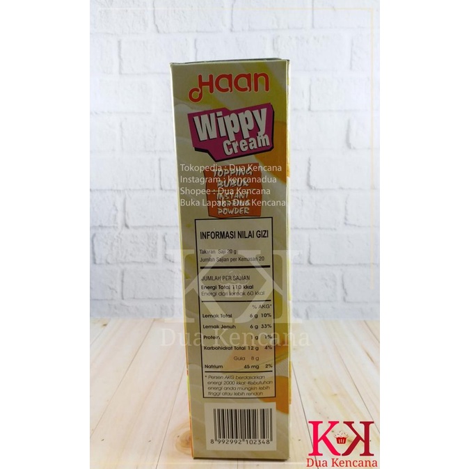 

Haan Wippy Whippy Cream Topping Bubuk Instant Topping Powder 400Gr