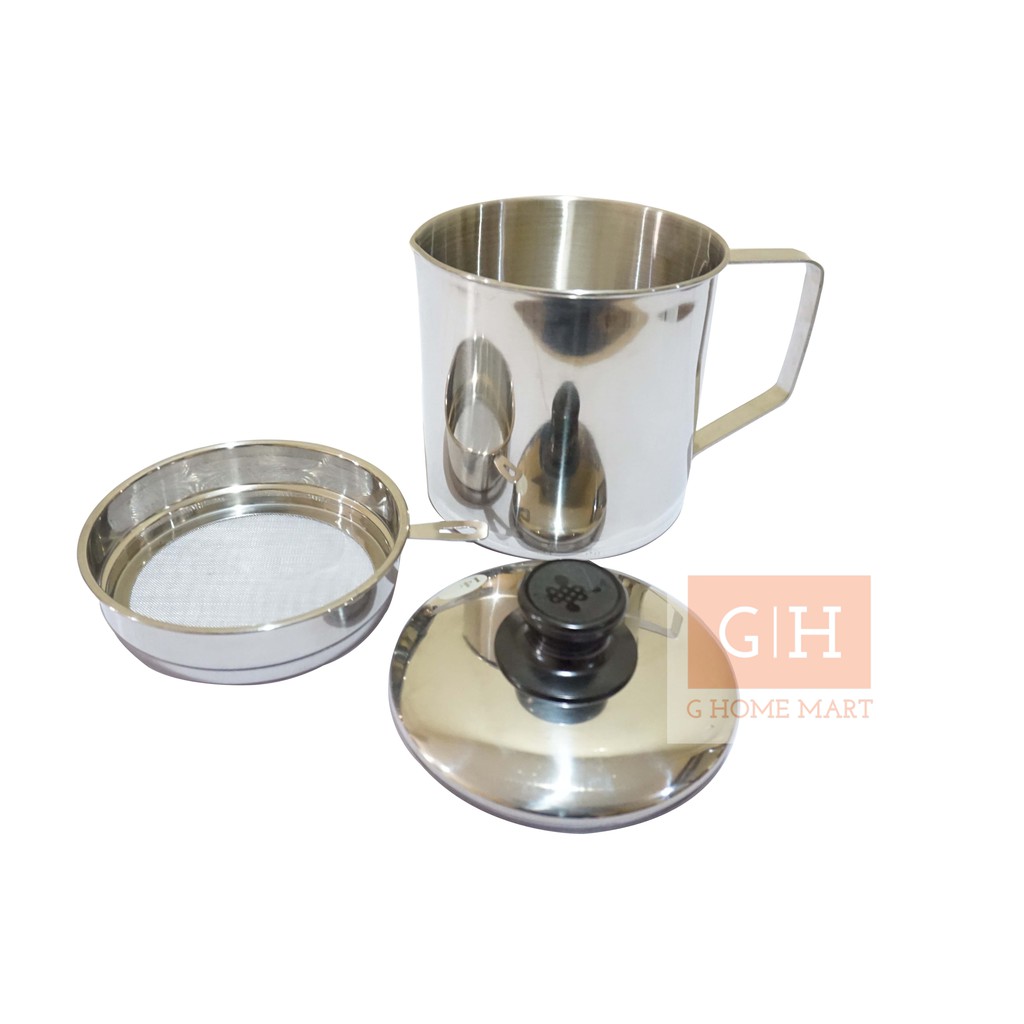 Oil Pot 14 cm / Wadah Penyaring Minyak Goreng Tebal Stainless tebal