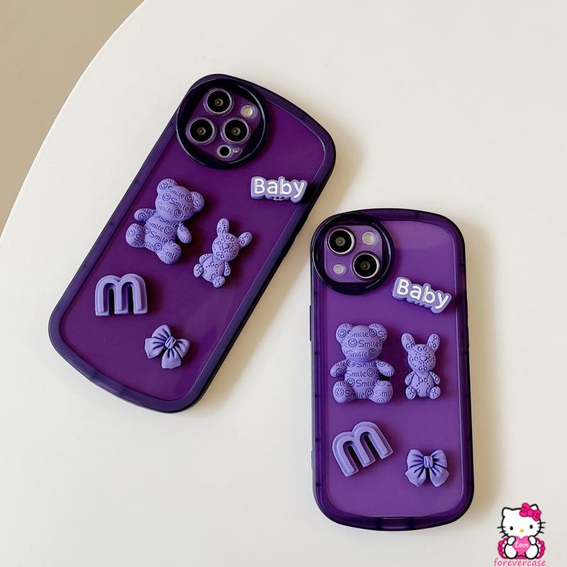 Soft Case TPU Motif Kartun Beruang 3D Untuk IPhone 11 13 12 Pro Max 7 8 XR 6 6s Plus X XS Max SE 2020 13Pro Max