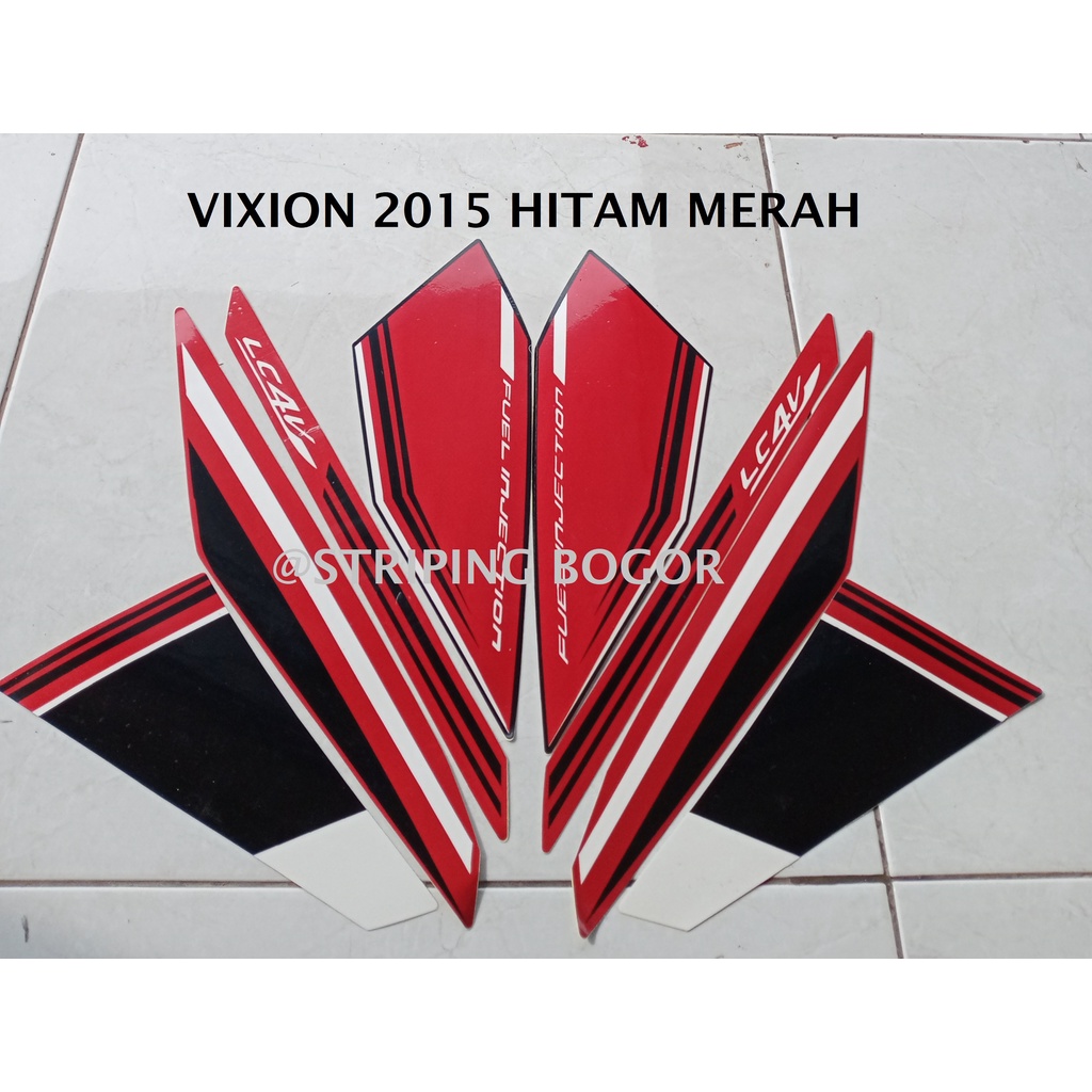 Stiker Striping Motor Yamaha Vixion 2015 Hitam Merah