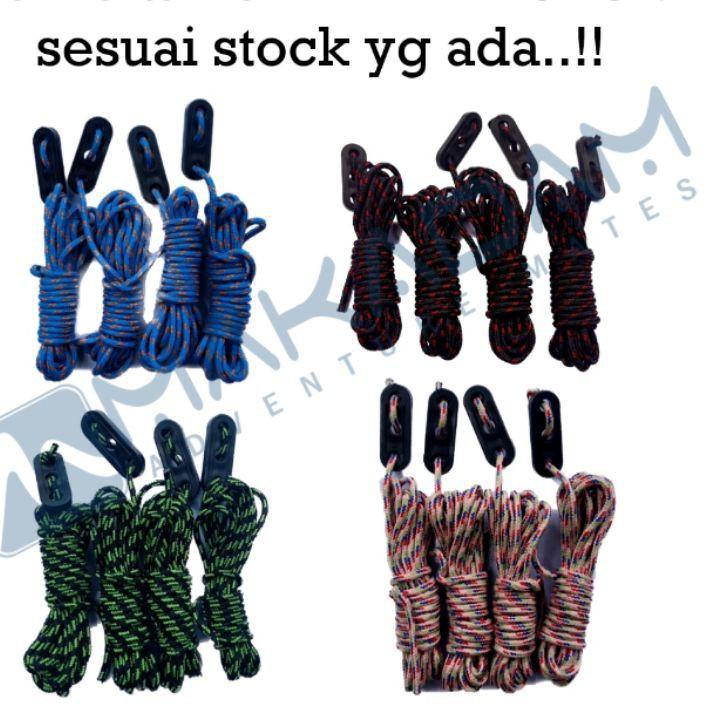 paket tali flysheet guyline pasak tenda stopper tali tenda camping