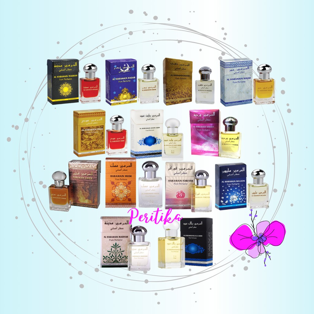 Parfum Al Haramain Non alkohol / Parfum ARAB / Oud / Musk / Hajar / Madinah / Wardia / Parfum Solat
