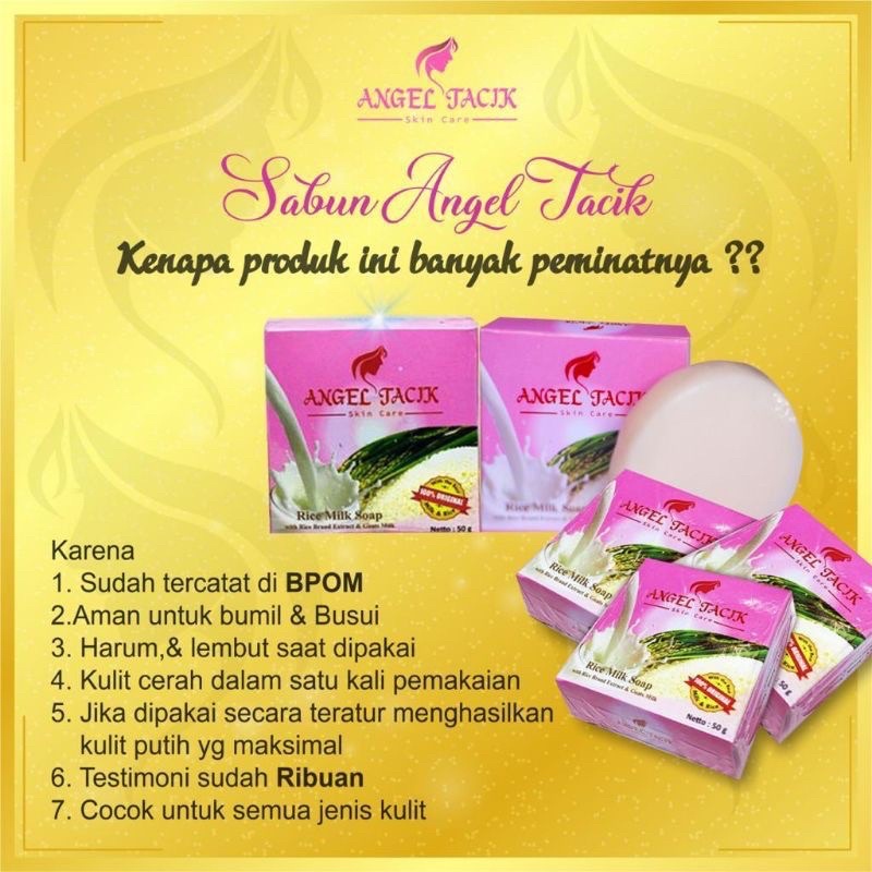 SABUN ANGEL TACIK MILK SOAP 50 gr BPOM