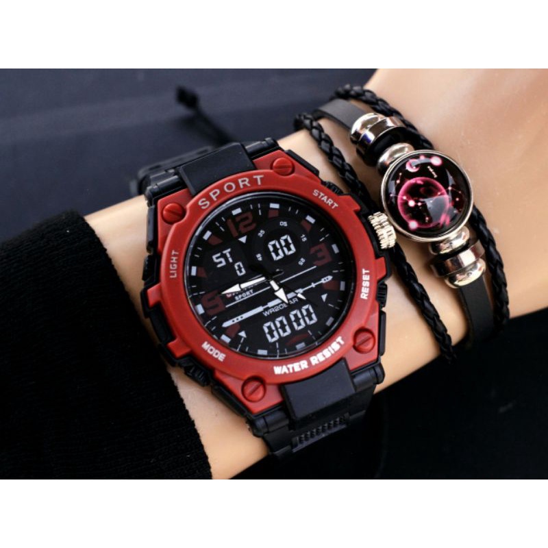 Bayar COD - Jam Tangan Gastro Sport Pria Analog Rubber Free Gelang Unik