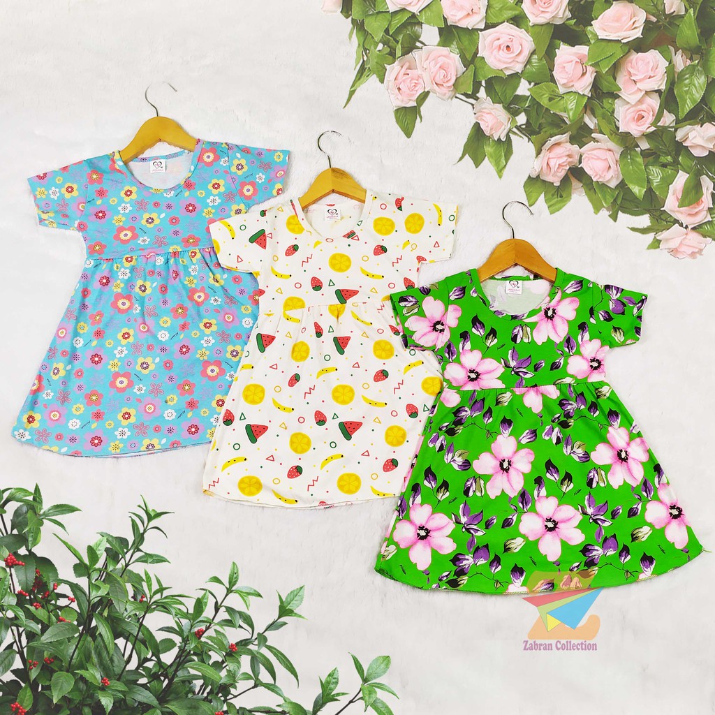 Dress Anak Lengan Pendek / Dress Ruffle Anak1 Sampai 5 Tahun