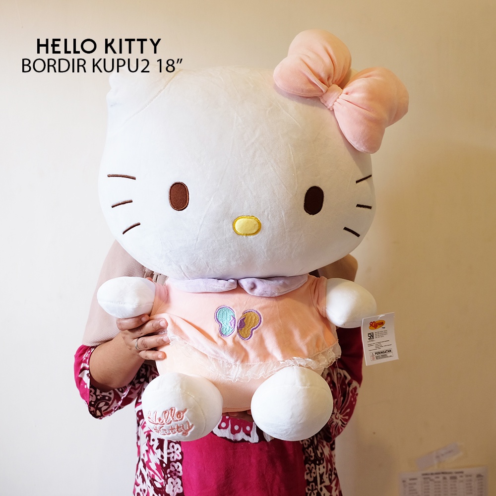 boneka hello kitty bordil kupu2 cat kucing kado baby kids besar import