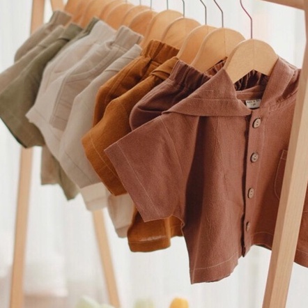 BELL AND BO SETELAN KENNA HOODIE LINEN SET SETELAN HOODIE BAHAN LINEN 1-4 TAHUN