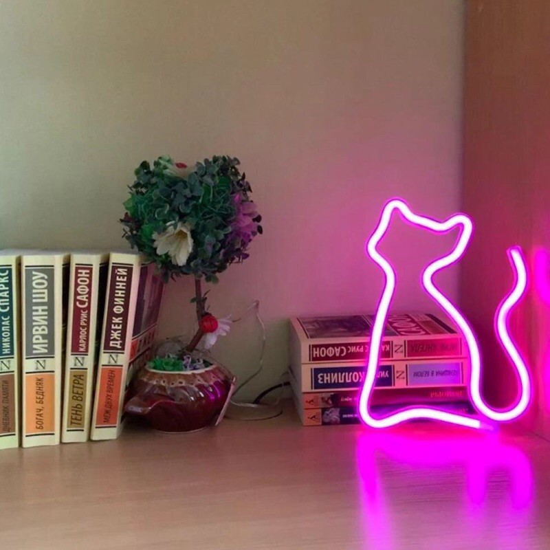 Cat Neon Gantung USB - Lampu Neon USB Kucing