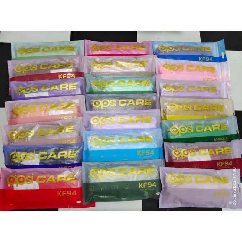 masker KF94 OPSI CARE 4 PLY 1 Pak isi 10pc | masker warna warni