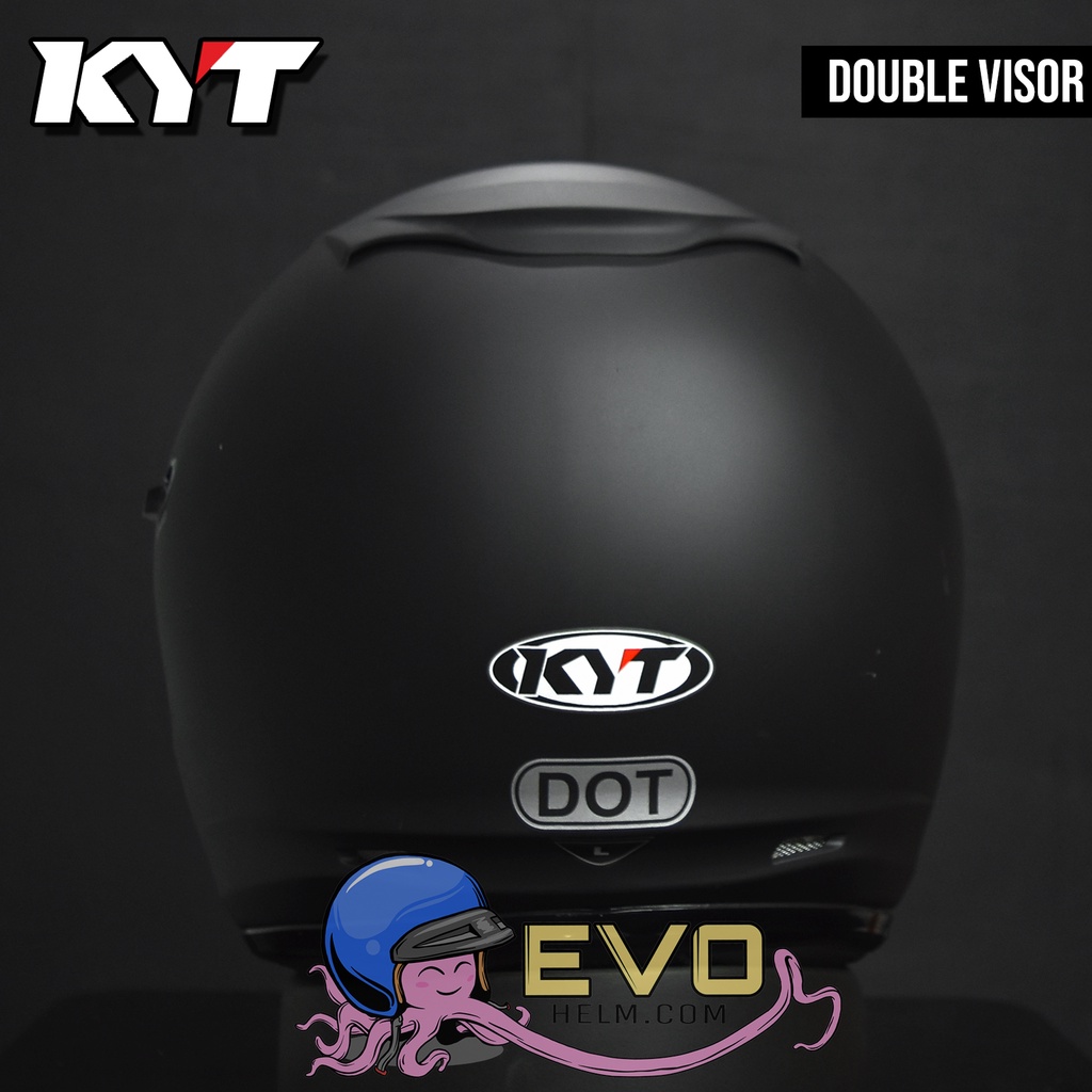 HELM KYT DJ MAXI BLACKDOFF DOUBLE VISOR ORIGINAL KYT DJ MAXI BLACK DOFF SOLID KYT HALF FACE HITAM DOP