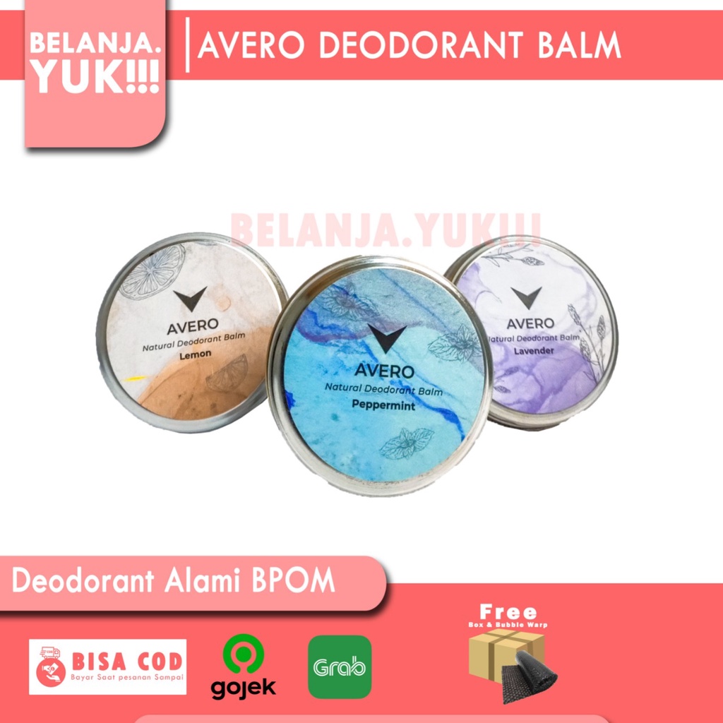 Avero Solid Natural Deodoran Alami Balm Ketiak BPOM Tanpa Alkohol, &amp; Alumunium  - 30g