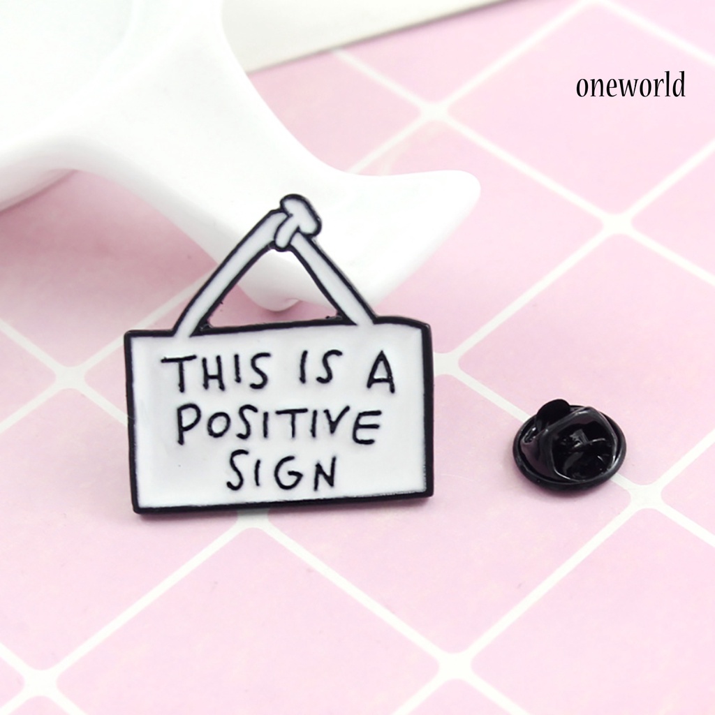 OW@ Brooch Pin Interesting Cute Letters Design Handmade Enamel Lapel Pin Brooch for Daily Life