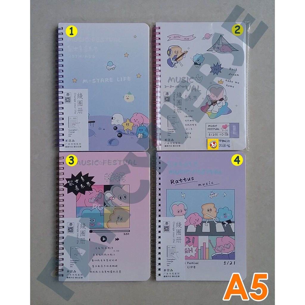 

Notebook Spiral A5 Music 2568-56 / Agenda Diary Notes Buku Catatan