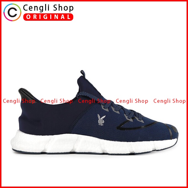 SEPATU SNEAKER PLAYBOY PRIA ORIGINAL CASUAL BRANDED BIRU NAVY PL92