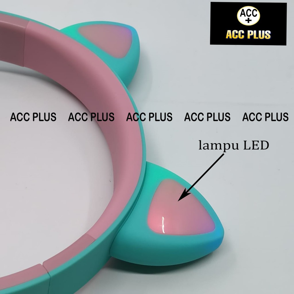 HEADPHONE BLUETOOTH LED - 031 Headset Bando Gaming cute Macaron Wireless Audio Stereo Super Bass