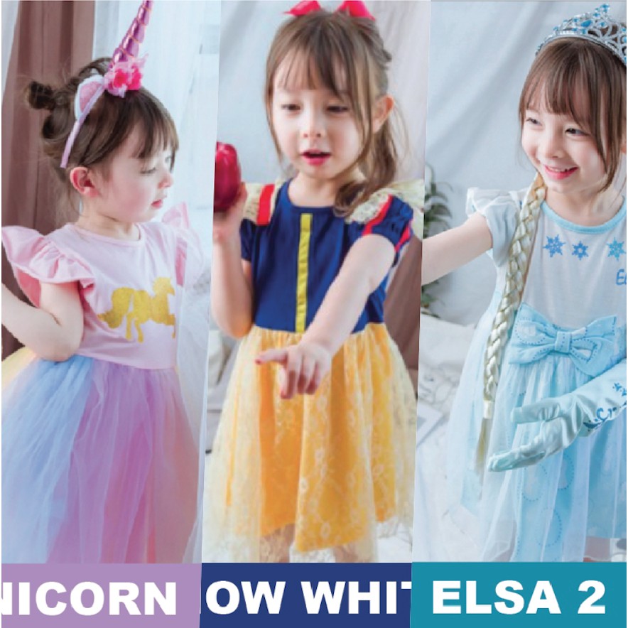 DRESS UNICORN PRINCESS Disney cantik anak perempuan