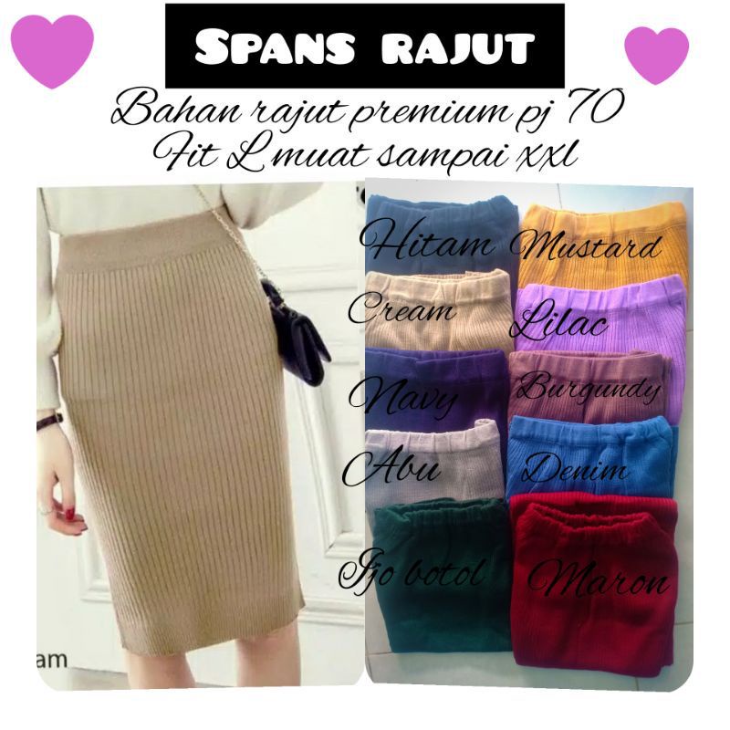 ROK SPAN RAJUT PENDEK PREMIUM TERMURAH/ROK MIDI SKIRT WANITA/ROK RAJUT PENDEK PREMIUM