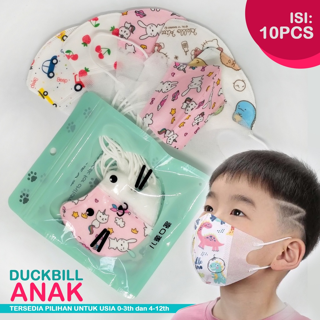 Masker Anak KN95 Duckbill isi 10pcs/pack Masker KN95 Anak Mask KN95 Kids Masker Duckbill Masker KN 95