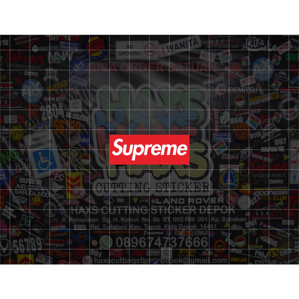 Cutting Sticker Supreme Kecil Ukuran 4 Cm