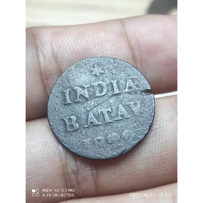 koin indiae batav 5 1/16 Gulden 1822