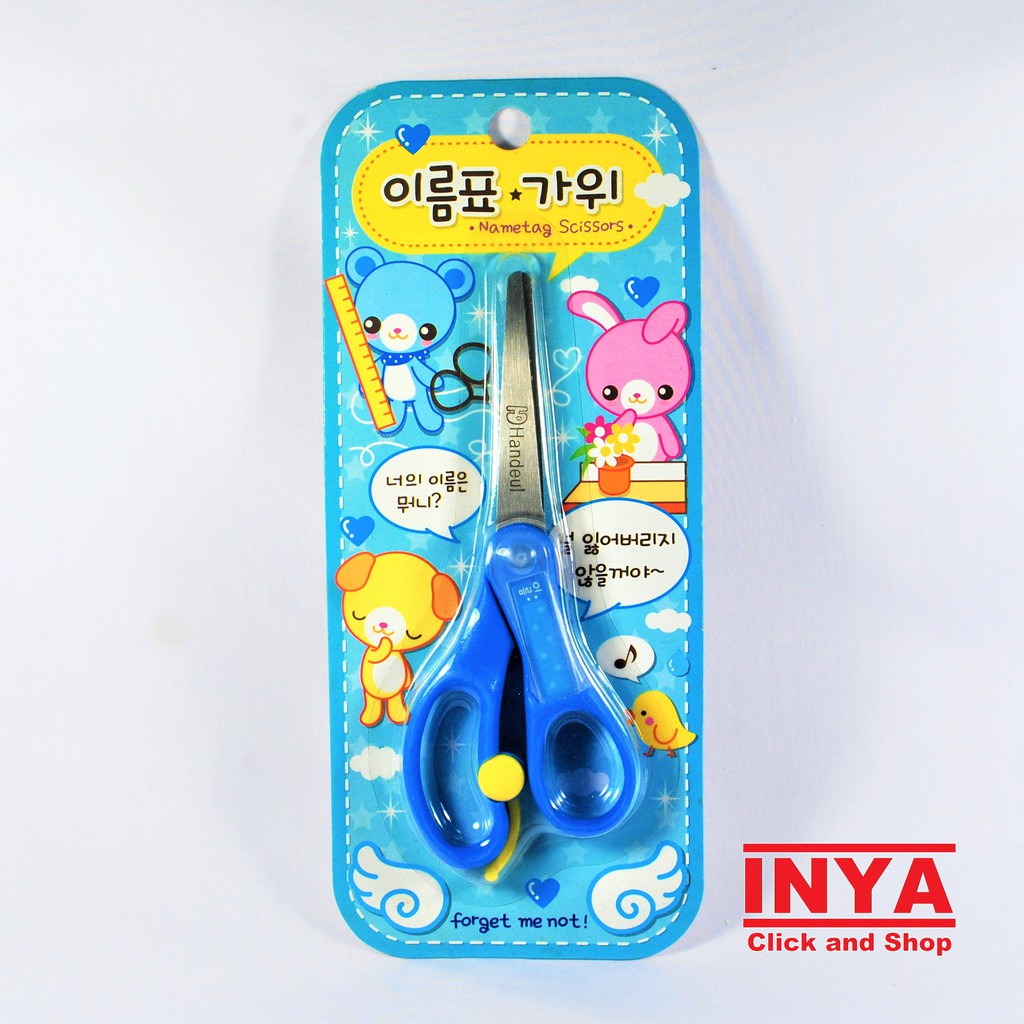 GUNTING SEKOLAH ANAK BLUE - KIDS NAMETAG SCISSORS