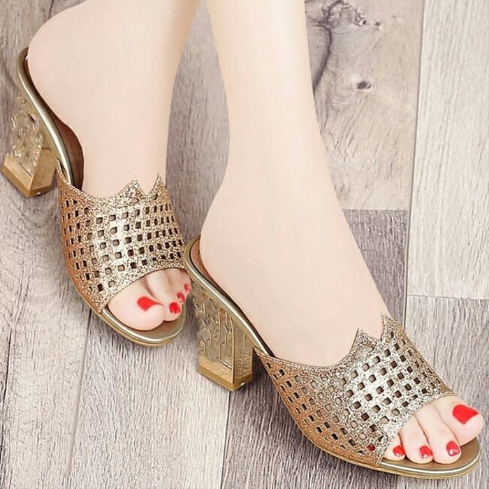 11Emo1138 Ssi Emory Kabaya Heels Wanita Import Batam If160 Hak Ta JB188  Sendal Wanita Hak Tahu Fa