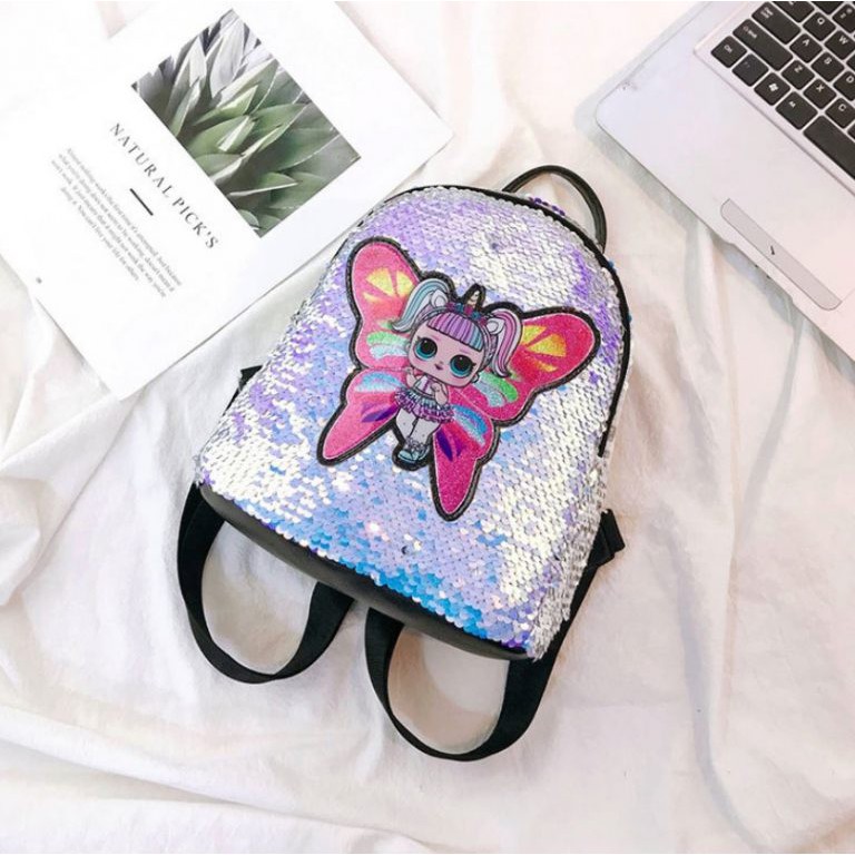 GT 1396 RISCE TAS RANSEL LOL BUTTERFLY SEQUIN IMPORT WANITA CEWEK PEREMPUAN JAKARTA BATAM ANAK