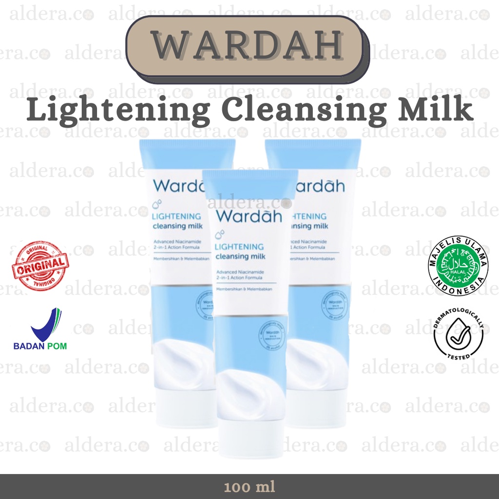 WARDAH Lightening Cleansing Milk — Wardah Lightening Milk Cleanser , Susu Pembersih , Pembersih Waja