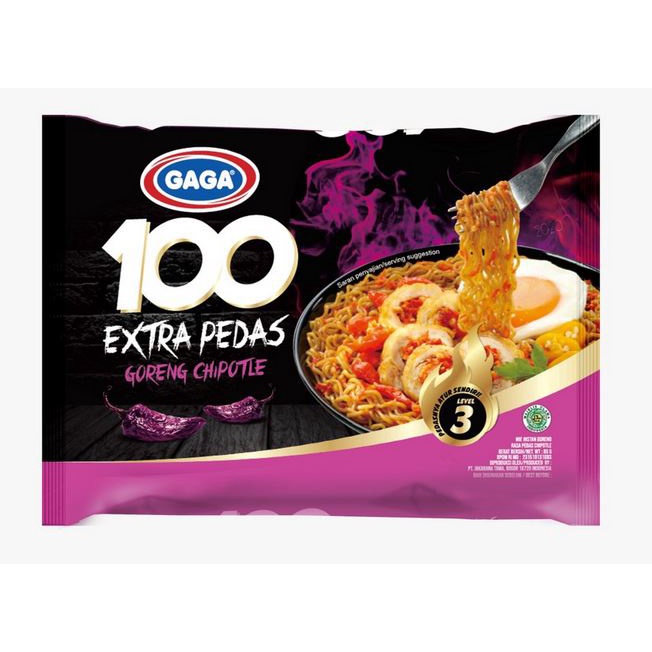 

Gaga 100 extra pedas goreng chipotle 85g