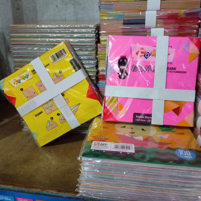 

250 LEMBAR UK 20X20 KERTAS ORIGAMI POLOS WARNA WARNI MERK FORTE