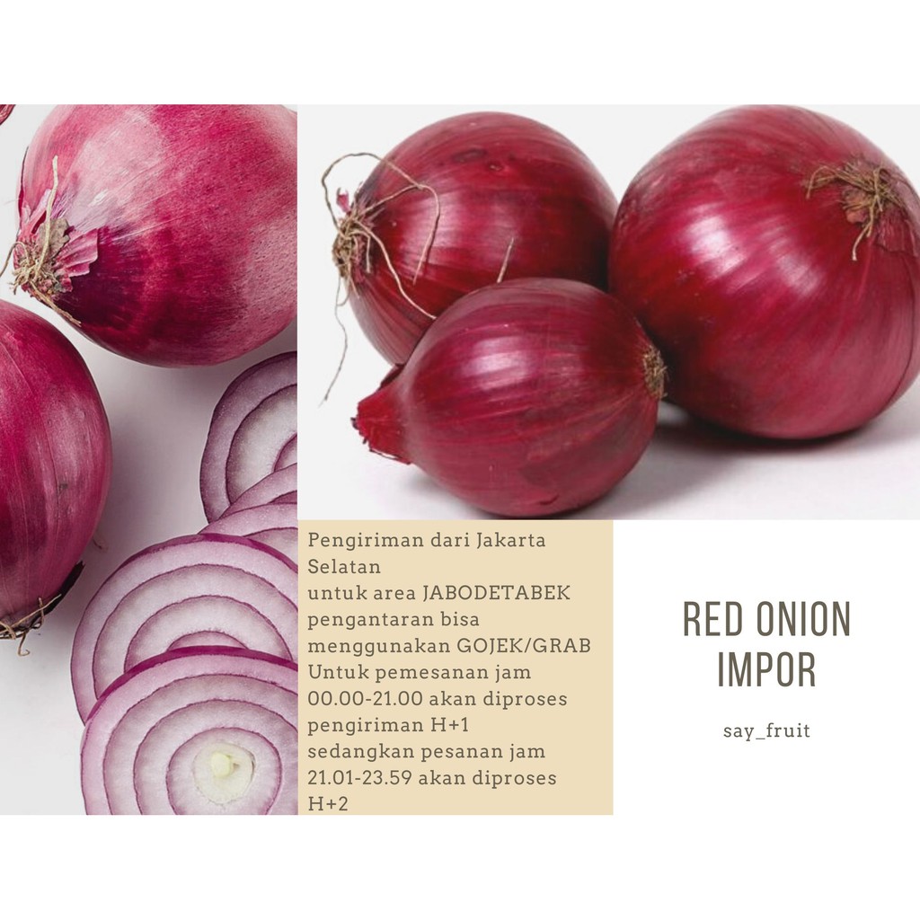 Red Onion Imported 1kg / Bawang Bombay Merah Ungu Besar