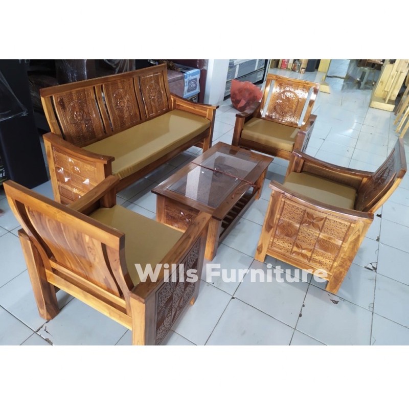 Sofa kayu jati asli murah makassar