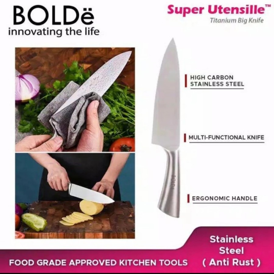 Pisau Dapur Stainless Steel Bolde | Cooking Knife Knives Utility Stainles Stenlis Anti Karat