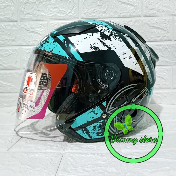 Helm Half Face KYT GALAXY SLIDE FLAT R SERI 5 | BLACK BLUE GREY