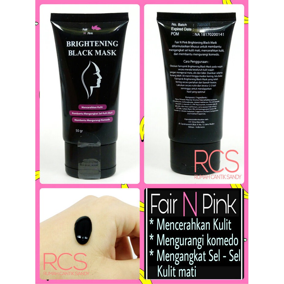 FAIR N PINK ~ Brightening Black Mask ~ MASKER HITAM PENCABUT KOMEDO