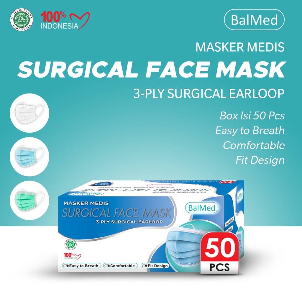 Masker Medis 3 Ply Earloop BalMed