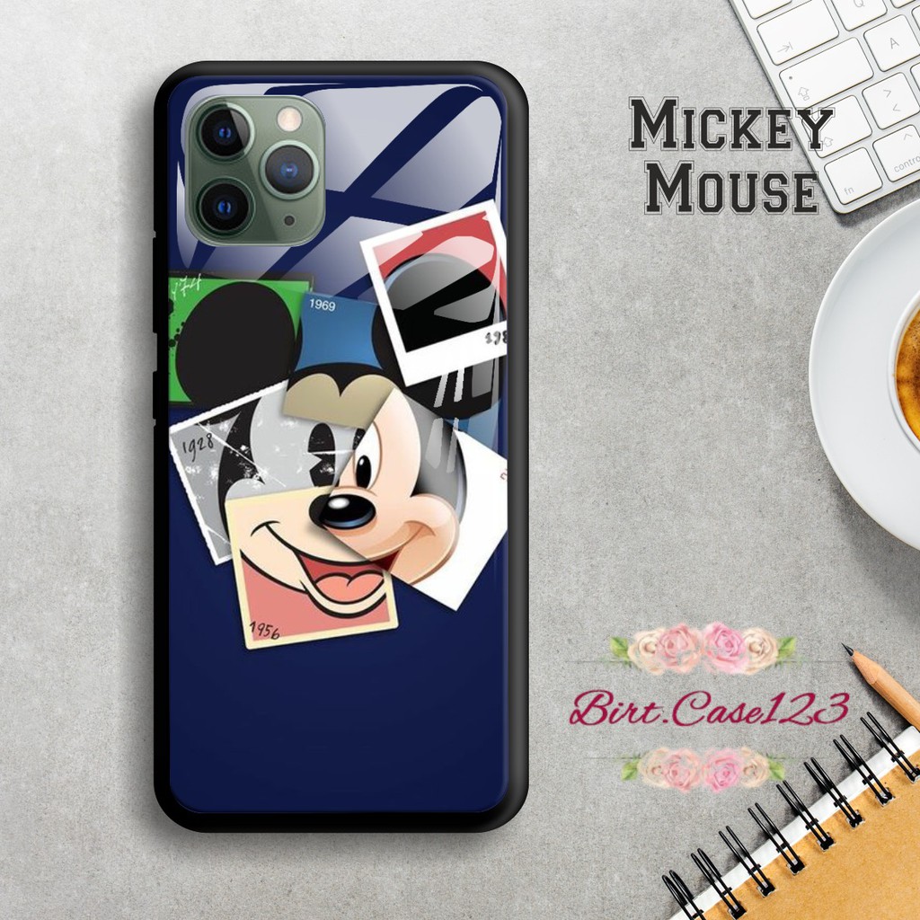 Back case glass MICKEY MOUSE Oppo A3s A1k A5 A9 2020 A7 F9 A5s A31 A52 a53 A92 A37 A57 A59 BC1521